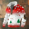 thumbnail image 2 of KHONTS Men's Santa Quarter Zip Pullover Sweatshirt Lined Funny Christmas Printed Tops Long Sleeve Xmas Casual Holiday Tee Shirts 5-White M, 2 of 3
