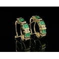 thumbnail image 5 of 2.00Ct Baguette Cut Simulated Green Emerald Huggie Hoop Wedding Earring 14K Yellow Gold Plated 925 Silver, 5 of 5
