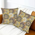 thumbnail image 2 of Boho Style Vintage Mandala Yellow Flowers Throw Pillow Covers 18X18 Inch Set of 2 Home Decor for Bedroom Bed Couch Sofa Pillow Covers, 2 of 6