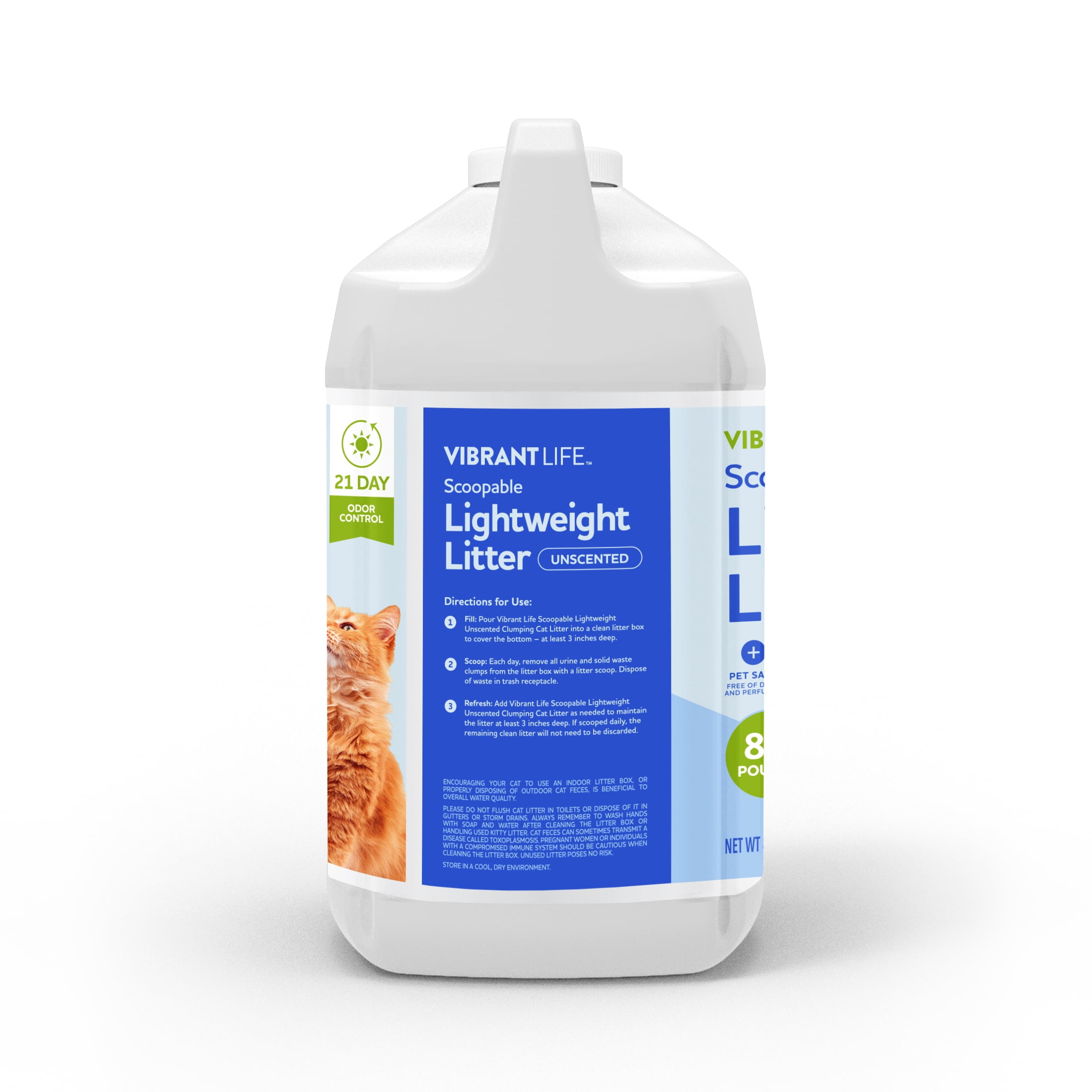 (2 pack) Vibrant Life Lightweight Clumping Cat Litter with Activated Carbon, Unscented, 8.5 lb Jug