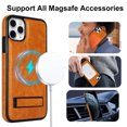 thumbnail image 2 of ELEHOLD Case for iPhone 11 Pro Max, Luxury PU Leather Anti-Scratch Magnetic Case with Invisible Kickstand for MagSafe Accessory,Khaki, 2 of 8