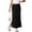 Black, variant on Smoofit Maxi Skirt for Women Modal Soft Drawstring Casual Long Skirts Side Slits Midi Lounge with 2 Pockets Solid Color Office Lady Skirt