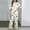 Beige, variant on ATOGUTA Girls Summer Outfits 3/4 Sleeve Button T-Shirts and Wide Leg Pants Girls Clothing Sets 2PC Summer Outfits Size 3T-16, Beige
