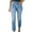 Blue, variant on Viikei Womens Pants Clearance Plus Size Pants Pockets Button Mid Waist Skinny Ripped Jeans Hole Denim