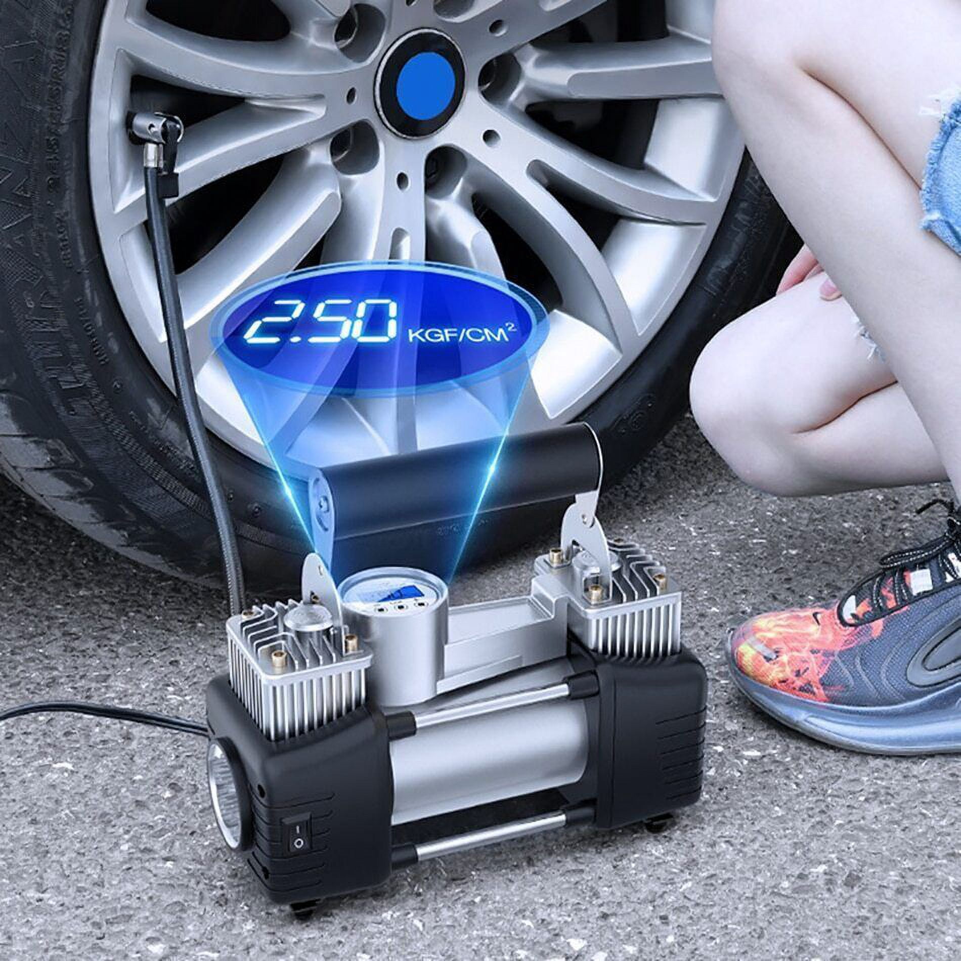 Baokaler Tire Inflator Portable Air Compressor for Tires, Heavy Duty Tire Air Pump with Led Night Light for Car Suvs Motorcycle Bicycle, 150 PSI