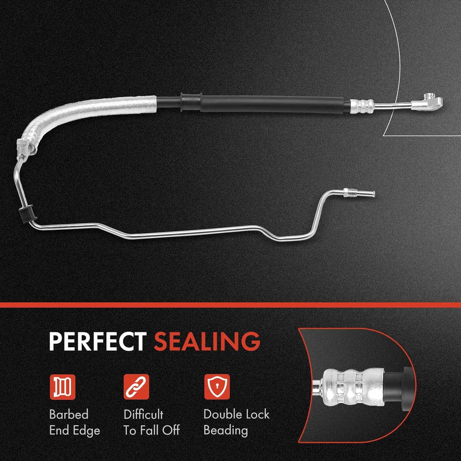 A-Premium Power Steering Pressure Hose Line Assembly Compatible with Honda Accord 2003 2004 2005 2006 2007, 3.0L, Pump To Rack