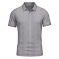 thumbnail image 3 of KIHOUT Men's Vertical Fine Rib Knit Short Sleeve Polo Shirt, Two Button Slim Fit Breathable Solid Acrylic Casual Top, 3 of 8