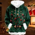 thumbnail image 2 of Women's Christmas Sweatshirts Christmas Ornament Bell Star All Over Print Oversized Long Sleeve Crew Neck Hoodie Soft Winter Santa Pullover, 2 of 3