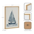 thumbnail image 6 of Kate and Laurel  Nautical Blue Sailboat Framed Wall Art by The Creative Bunch Studio, 12x16 Natural, Modern Coastal Boat Art for Wall, 6 of 7