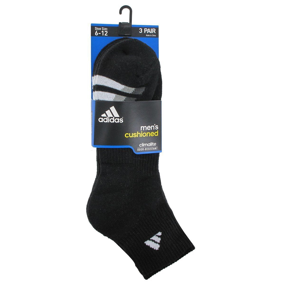adidas men's cushioned quarter compression socks