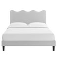 thumbnail image 3 of Modway Current Performance Velvet Queen Platform Bed in Light Gray, 3 of 10