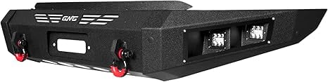 TIOYAR Steel Front Bumper for 2021-2022-2023-2024-2025 Ford F150 (Not Fit F150 Lighting) With Winch Plate&Lights（Black Texture）