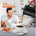 thumbnail image 2 of Cafetera French Press Secura 1L de acero inoxidable negra, 2 of 8