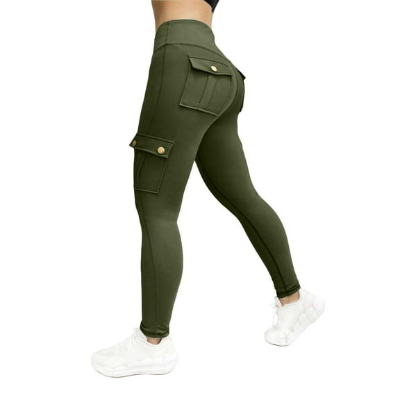 Jxximdong Leggings for Women, Workwear Fitness Pants High Elastic Tight Yoga Pants Quick Drying Running Trousers, Green Women's Yoga Pants