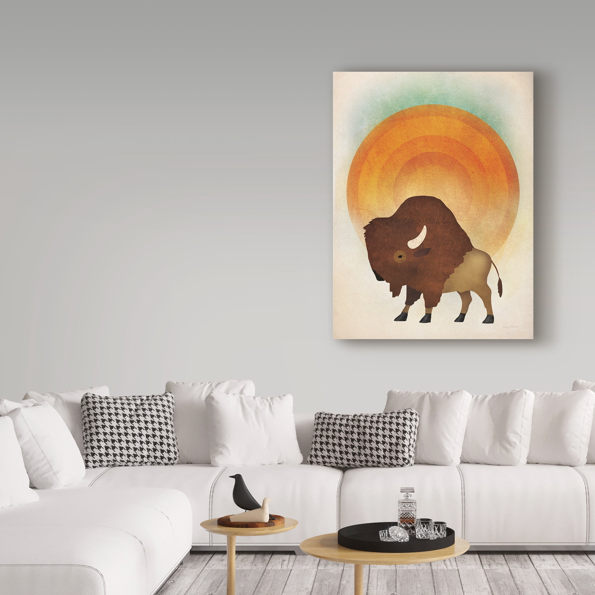 Trademark Fine Art 'Blazing Sun Bison' Canvas Art by Ryan Fowler