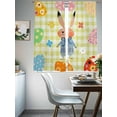 thumbnail image 4 of Spring Easter Sheer Curtains 63 Inch Length 2 Panels for Living Room, Yellow Plaid Bunny Colorful Eggs Floral Voile Kitchen Curtain Set, Luxury Privacy Drapes Window Treatment for Bedroom, 4 of 7