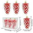 thumbnail image 3 of JeashCHAT 3 Pcs Christmas Pinecone Ornaments, 4.13 Inch Plastic Pine Cones Christmas Tree Ornaments Winter Xmas Holiday Party Hanging Decorations, 3 of 6