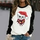 thumbnail image 1 of Pntutb Blusa de manga larga con estampado gráfico de gato de Chriasmas con cuello redondo para mujer Pntutb Pntutb-2297, 1 of 4