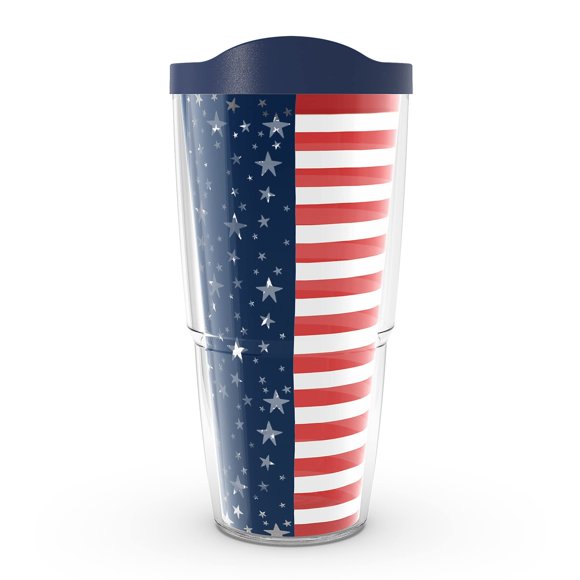 Tervis Americana Stars Stripes Insulated Tumbler, 24oz, Clear - Tritan