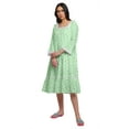 thumbnail image 4 of Moomaya WoMen's Printed Long Sleeve Square Neck Cotton Sleepwear Gown, 4 of 6