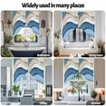 thumbnail image 6 of Abstract Blue Swag Curtain Valance for Windows, Brown Water Ripple Ombre Wave Stripe Modern Window Treatments Short Swag Topper for Kitchen Windows Bathroom Bedroom, 36"x36", 6 of 8