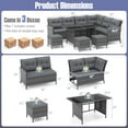 thumbnail image 3 of Costway 7 PCS Patio Dining Furniture Set PE Rattan Sectional Sofa Set with Soft Cushions Gray, 3 of 11
