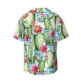 thumbnail image 2 of Daiia Flowers and Cactus Men's Linen Shirts Short Sleeve Casual Shirts Button Down Shirt for Men Beach Summer Wedding Shirt-Medium, 2 of 7
