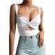 thumbnail image 1 of Gibobby Blusa casual sólida sin mangas con cuello en V para mujer(Blanco,XG), 1 of 5