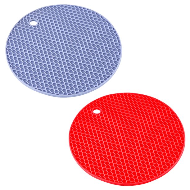 2 manteles individuales de silicona, resistentes al calor, almohadillas calientes duraderas para soporte de olla caliente, alfombrilla de secado, alfombrillas antideslizantes MFZFUKR BST3008253-5