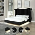 thumbnail image 2 of Tulip King 6 Pc Vanity Upholstery Bedroom Set Made With Wood In Black, 2 of 24