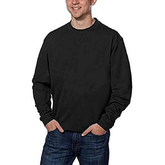 Pebble Beach Performance Mens Crew Neck Golf Pullover - Black(Small)