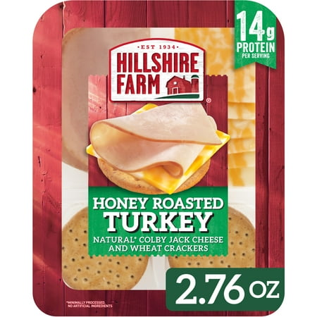 Hillshire Farm Protein Snack Pack, Honey Roasted Turkey Breast, Colby Jack Cheese, Wheat Crackers, 2.76 oz, (Refrigerated)