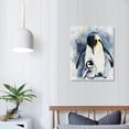 thumbnail image 4 of ONETECH Animal Wall Art Lovely Penguin Canvas Prints Bathroom Decor Adelie Penguins Painting Watercolor Art Printing for Bedroom Living Room Office Decor 12x16 in, 4 of 5