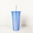 thumbnail image 2 of Vaso Textura diamante doble pared 700 ml con popote Azul, 2 of 6