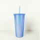 thumbnail image 2 of Vaso Textura diamante doble pared 700 ml con popote Azul, 2 of 6