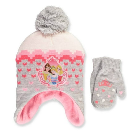 Princess Girls' Beanie & Mittens Set (Toddler One Size)