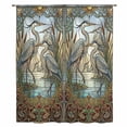 thumbnail image 2 of Vintage Cranes Sheer Curtains 108 Inches Extra Long, Country Retro Chic Glass Flower Textured Light Filering Curtains, Privacy Drapes Simi Floor to Veiling Curtain for Living Room Window Treatment, 2 of 9