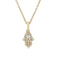 thumbnail image 1 of Gargantilla Mano De Fatima Diamantes Oro Sólido 14k, 1 of 5
