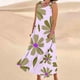 thumbnail image 2 of Vestido de Verano para las Mujeres sin Mangas Lino-Look Impreso Maxi, Suelto Fluido Y Vestido Sexy de Moda para las Mujeres, 2 of 5