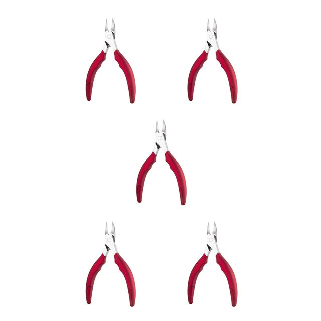 Minnieouse Alicates para uñas encarnadas, removedor de piel muerta con resorte, pinza para decoración de uñas, recorte, pedicura, tijeras, rojo rojo 5Conjunto