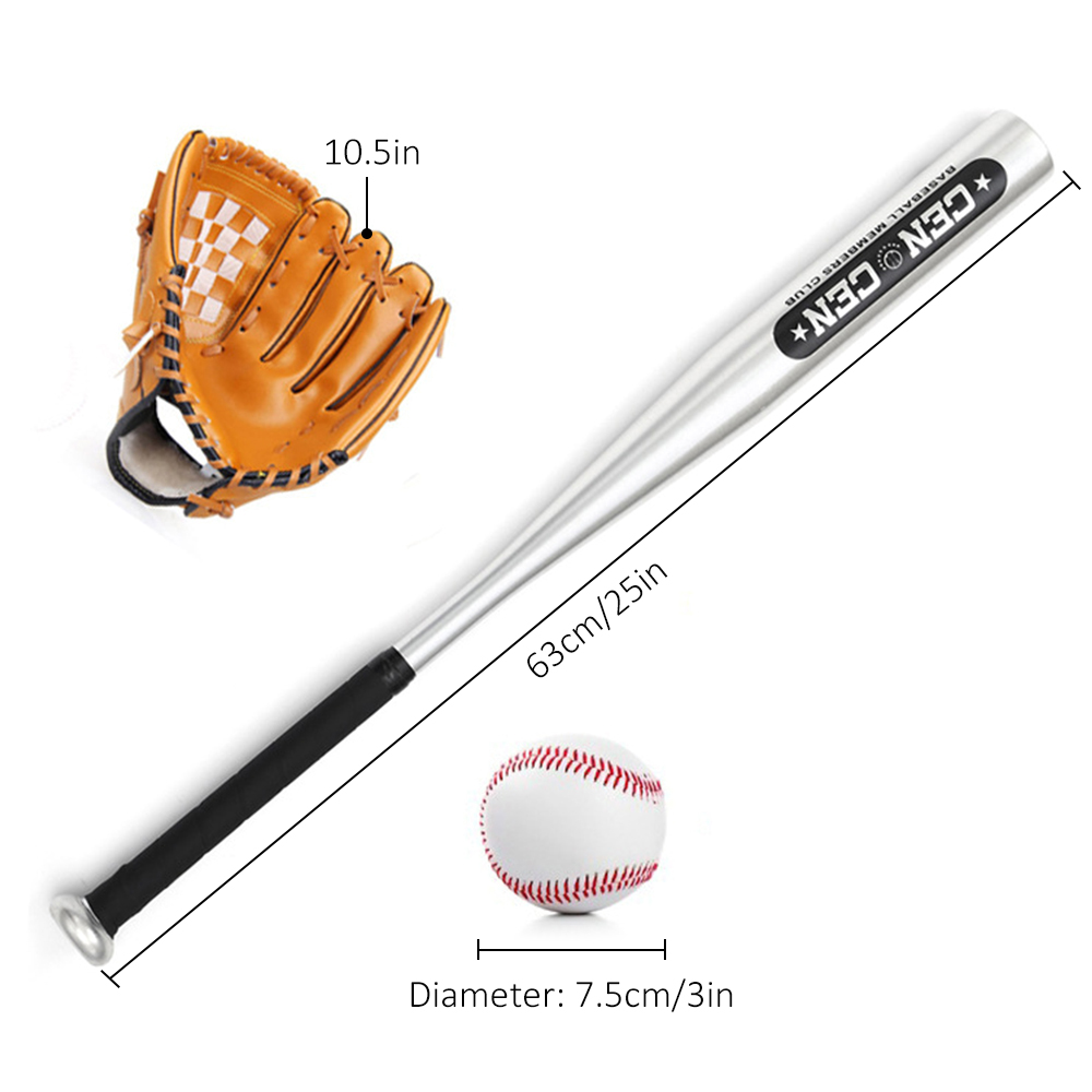 Baseball Balls Set +Baseball+Baseball Gloves 25in Aluminum Alloy 10.5in PVC Baseball Glove Baseball Kit for Youth - image 2 of 7