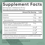 Sports Research® 100% Keto MCT Oil from Organic Coconuts - Triple Ingredient C8, C10, C12 MCTs (32oz)