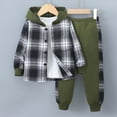 thumbnail image 2 of Towmus Toddler Boy Clothes Plaid Hooded Shirt - 2 Piece Outfit: Button Front Toddler Casual Hoodie & Sweatpants Set 3~7 years, 2 of 8