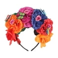 thumbnail image 3 of Hebilla étnica para la cabeza, tocado de mariposa artificial, diadema para fiesta de Halloween, tocado vintage con flores de peonía, 3 of 5