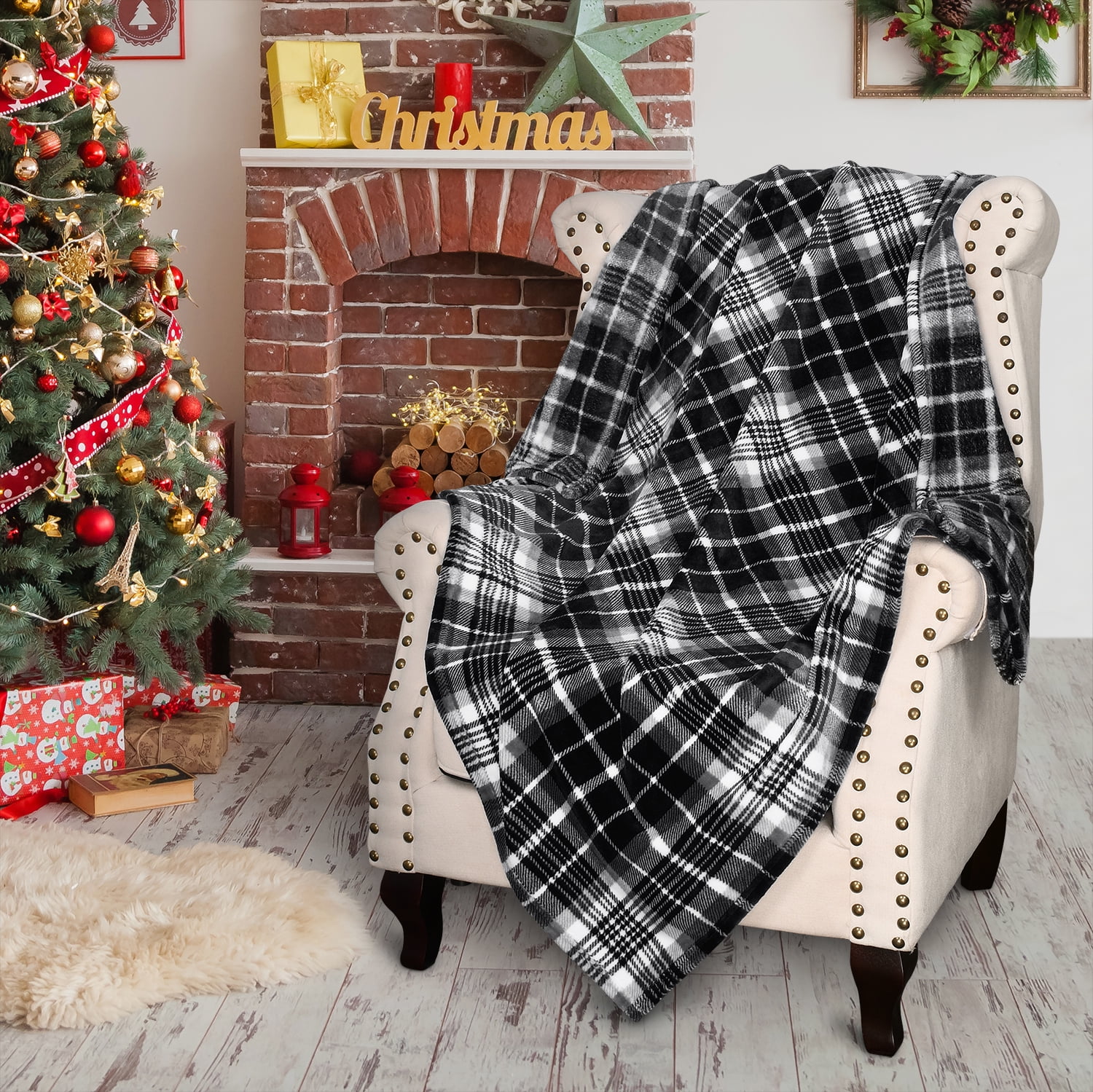 Grey buffalo check blanket new arrivals