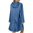 thumbnail image 3 of Women's Lightweight Raincoat Windbreaker Mid Long Hiking Hoodie Jacket (Blue XXL), 3 of 4