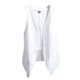 thumbnail image 4 of Camisetas sin mangas de lino para mujer: chaqueta asimétrica sin mangas con botones, corte regular informal para primavera/verano/otoño, 4 of 6