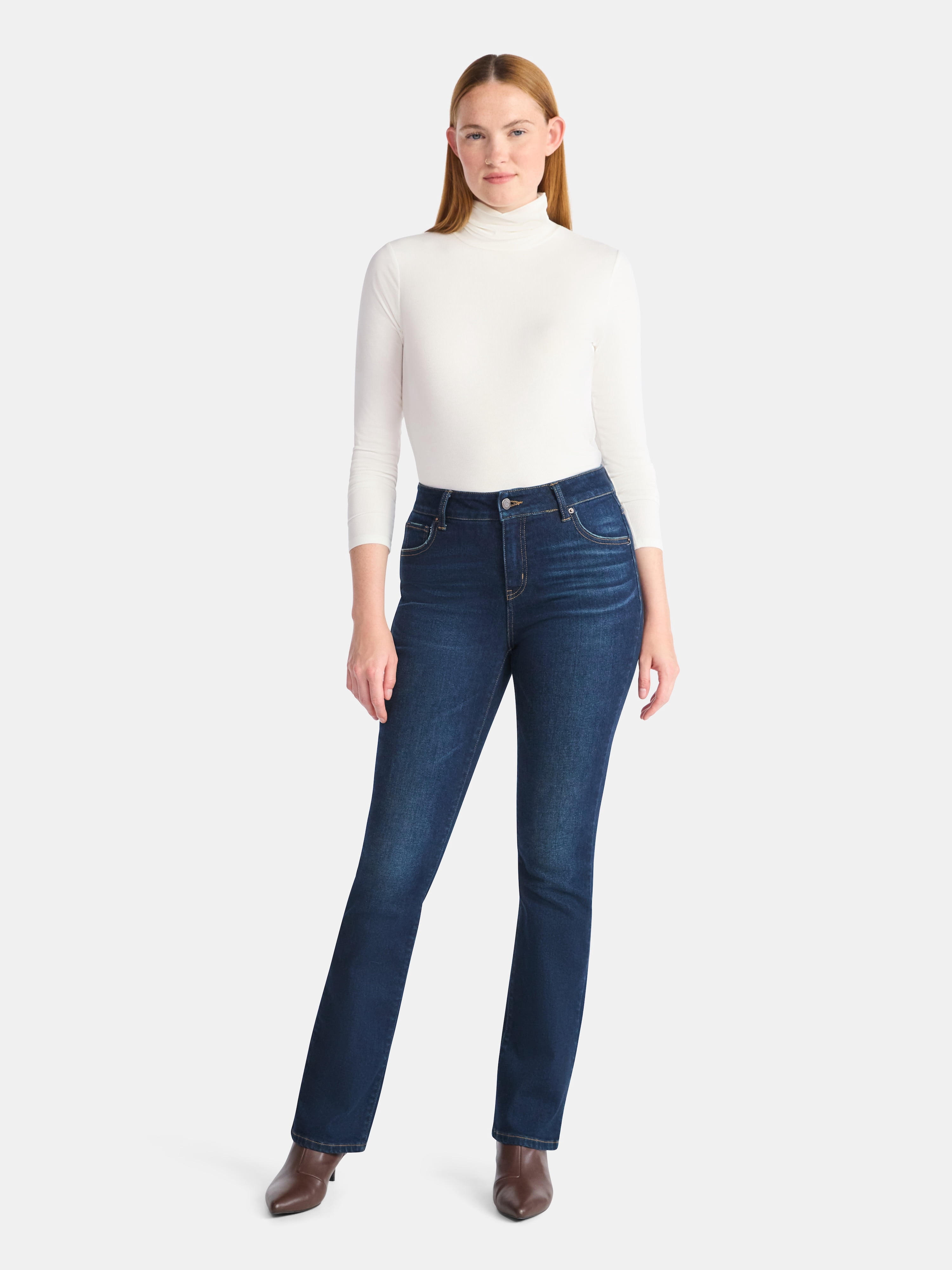 Time and Tru Women's Ribbed Turtleneck with Long Sleeves, Sizes XS-XXXL