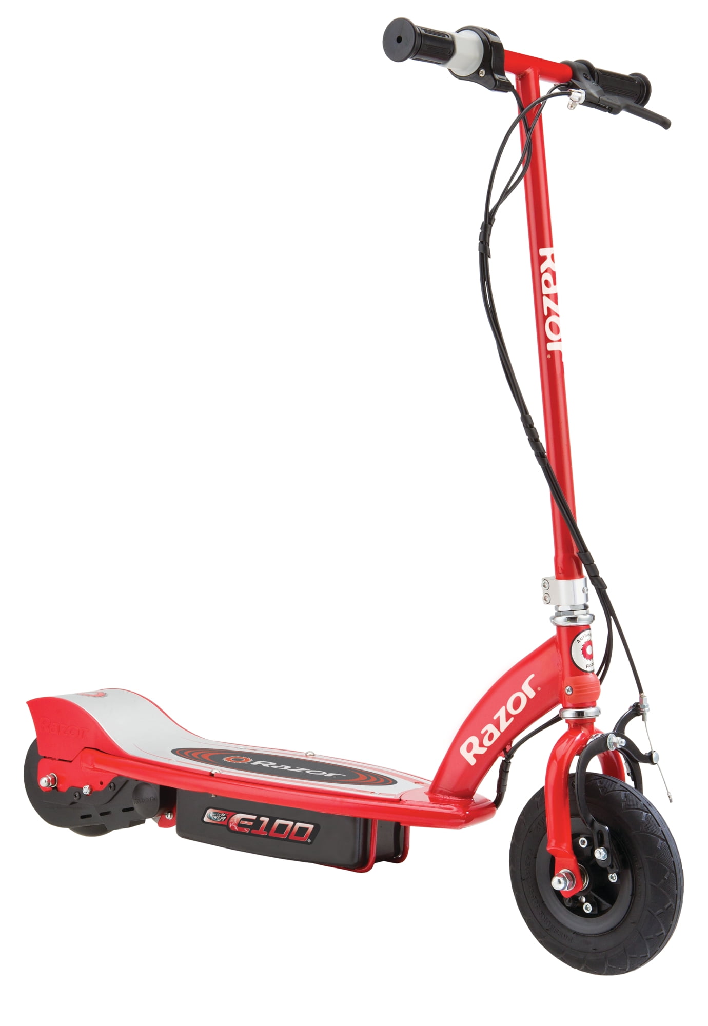Razor E100 Electric Scooter Red, for Kids Ages 8+ and up to 120 lbs