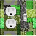 thumbnail image 1 of Metal Light Switch Plate Cover Safari African Tribal Art Pattern Neon Green SFR012, 1 of 13